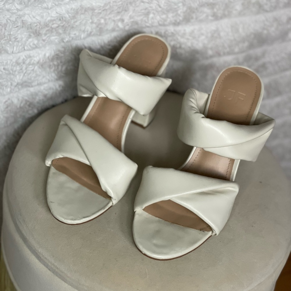 Cream Puffy Heels